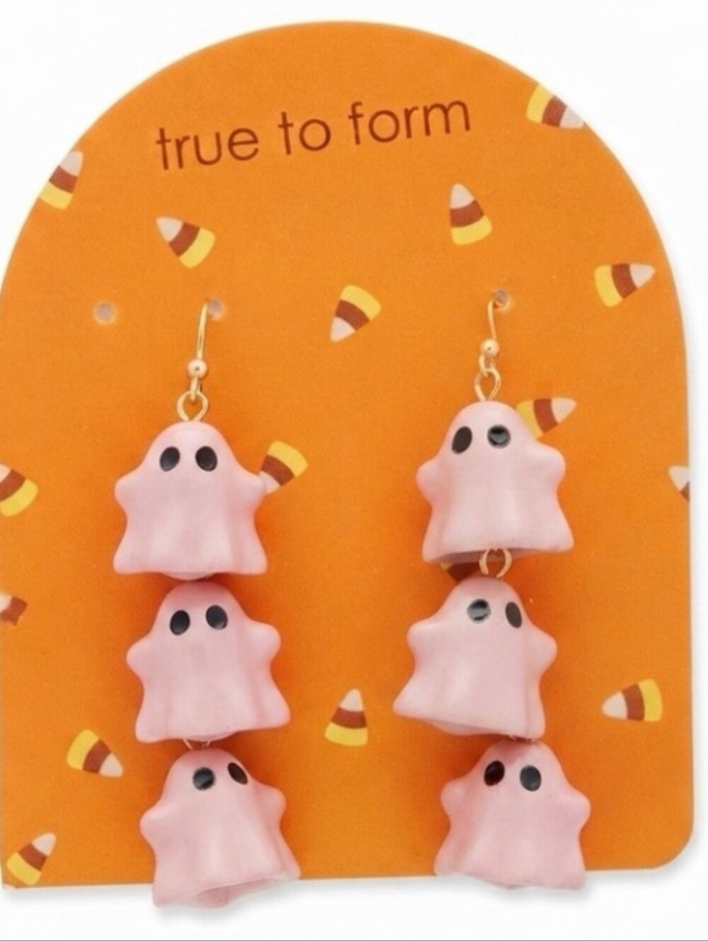 True To Form Pink Ghost Drop Te Earrings - Cute Halloween Dangles